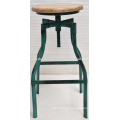 industrial stool antique turquoise color metal tube base